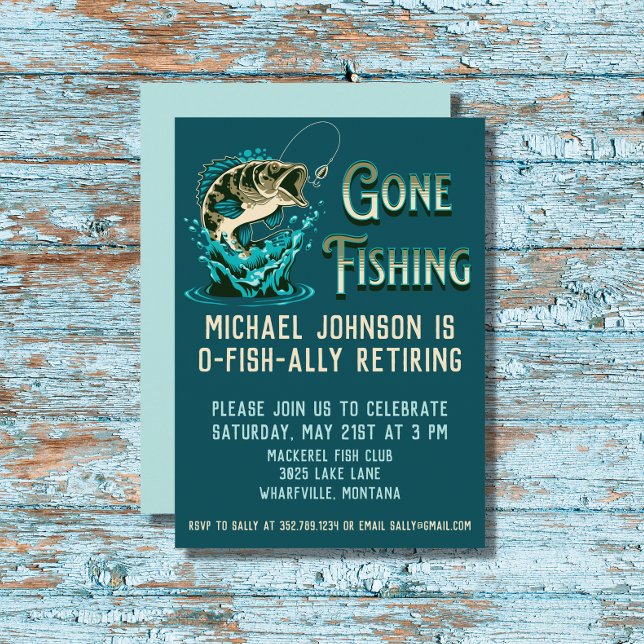 Fishing Retirement Party - Gone Fishing Invitation (Creator Uploaded)