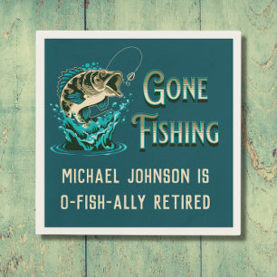 Fishing Retirement Party - Gone Fishing Napkin