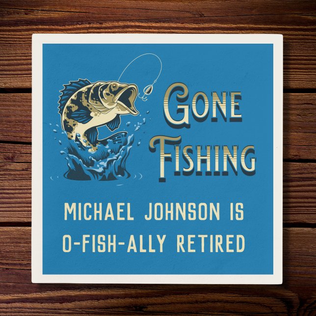 Fishing Retirement Party - Gone Fishing Napkins (Creator Uploaded)