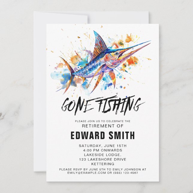 Fishing Retirement Party Invitation (Front)