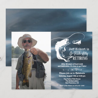 Fishing Retirement Photo Invitation