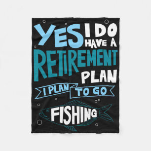 Fishing Retirement Plan Shirt Retired Gifts Grandp Fleece Blanket
