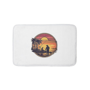Fishing Retro Fishing Fish Bath Mat