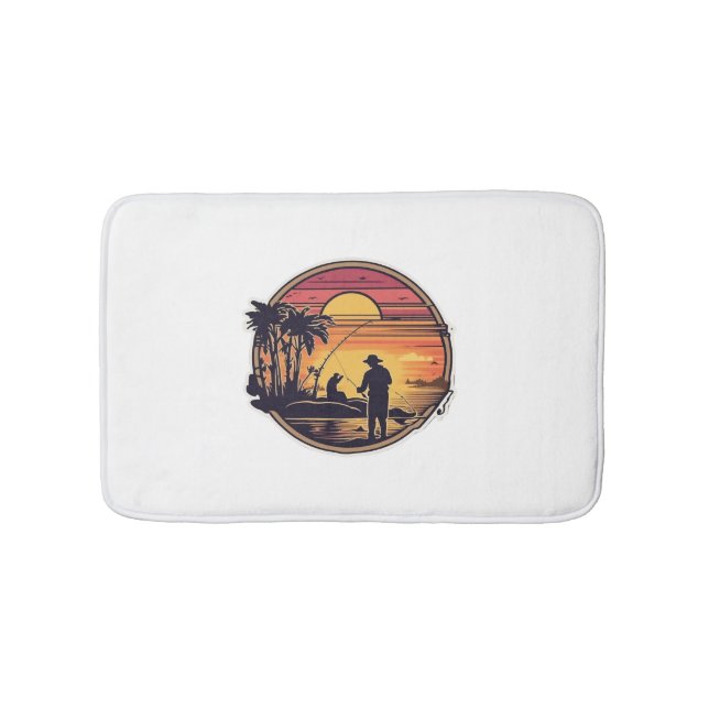 Fishing Retro Fishing Fish Bath Mat (Front)