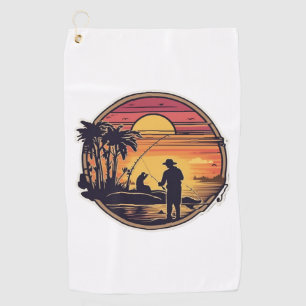 Fishing Retro Fishing Fish Golf Towel