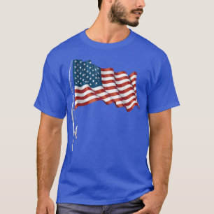 Fishing Rod American Flag Patriotic Fisherman 4th T-Shirt