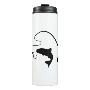 Fishing rod and fish, fishing thermal tumbler