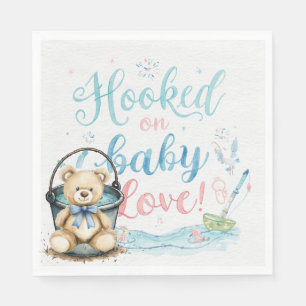Fishing rod Baby reveal for Fishing lovers Napkin