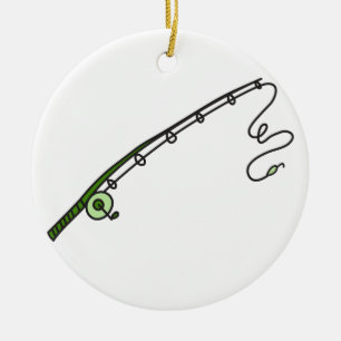 Fishing Rod Ceramic Ornament
