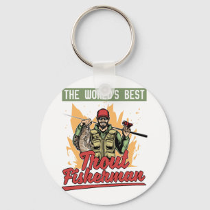 Fishing Rod Fish Fisherman Key Ring