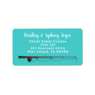 Fishing Rod Fisherman Return Address Label