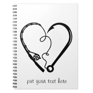 FISHING ROD HEART HOOK NOTEBOOK