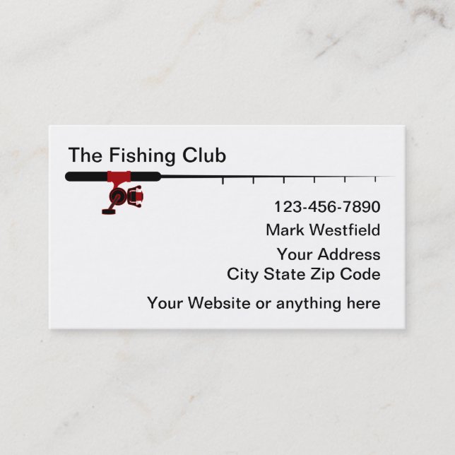 Fishing Rod Theme Simple Business Cards (Front)