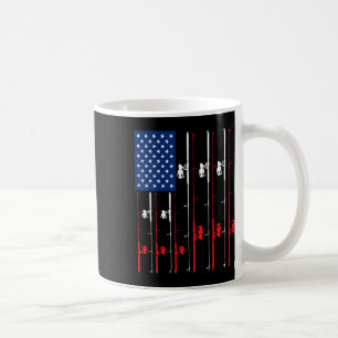 Fishing Rod Us Flag Shirt Cute Fish Hunting Gift  Coffee Mug