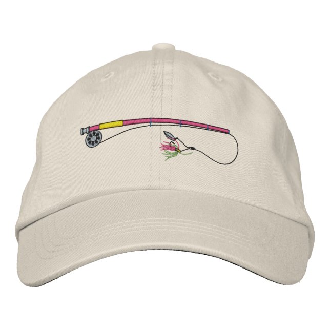 Fishing Rod with Fly Embroidered Hat (Front)