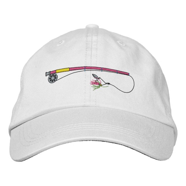 Fishing Rod with Fly Embroidered Hat (Front)