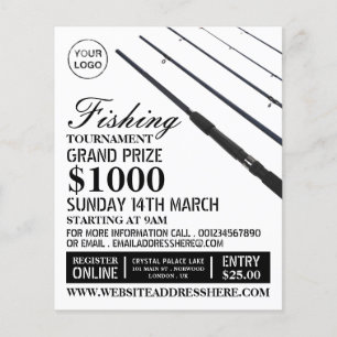 Fishing Rods, Fishing Tournament Event Advertising Flyer