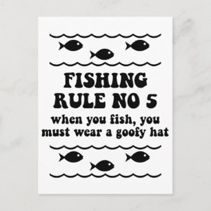 Fishing Rule No 5 Postcard