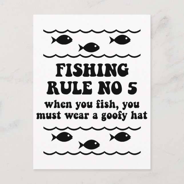 Fishing Rule No 5 Postcard (Front)