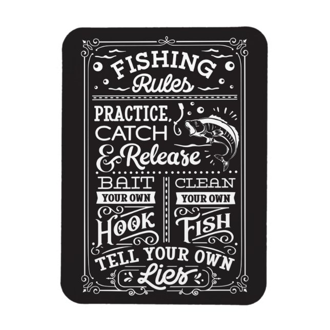 Fishing Rules List Custom Background Magnet (Vertical)