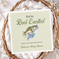Fishing Sage Green Reel Excited Baby Shower