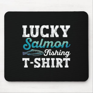 Fishing Salmon Shirt Men Fish Salmon Fisherman Mouse Pad