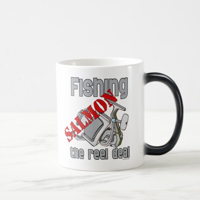 Fishing Salmon The Reel Deal Fishing Shirt Magic Mug (Right)