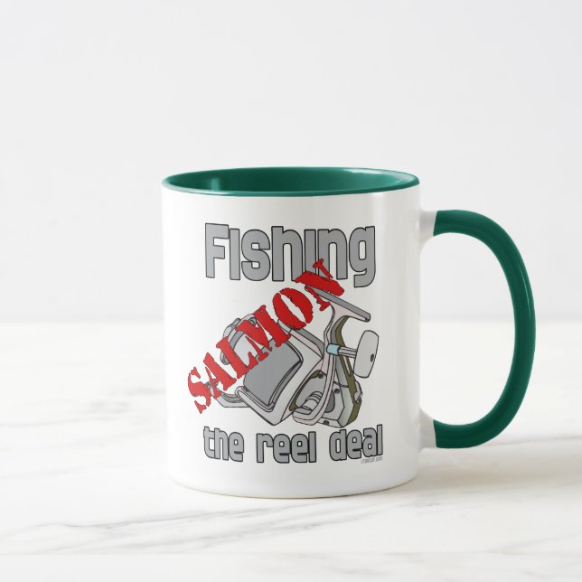 Fishing Salmon The Reel Deal Fishing Shirt Mug (Right)