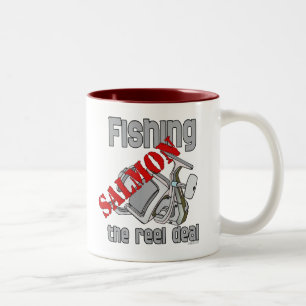 Fishing Salmon The Reel Deal Fishing Two-Tone Coffee Mug