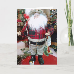 "FISHING SANTA" FOR YOUR FISHERMAN AT CHRISTMAS HOLIDAY CARD