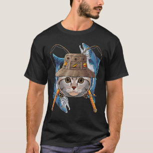 Fishing Scottish Fold Outdoor Fisherman Cat Cute F T-Shirt