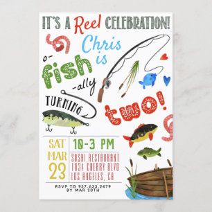 Fishing Second Birthday Invitation