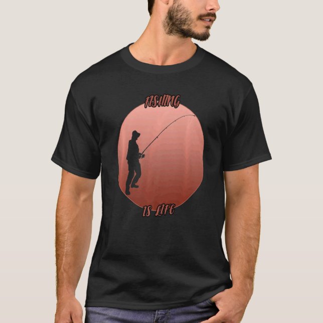 Fishing Shadow In A Red Circle T-Shirt (Front)