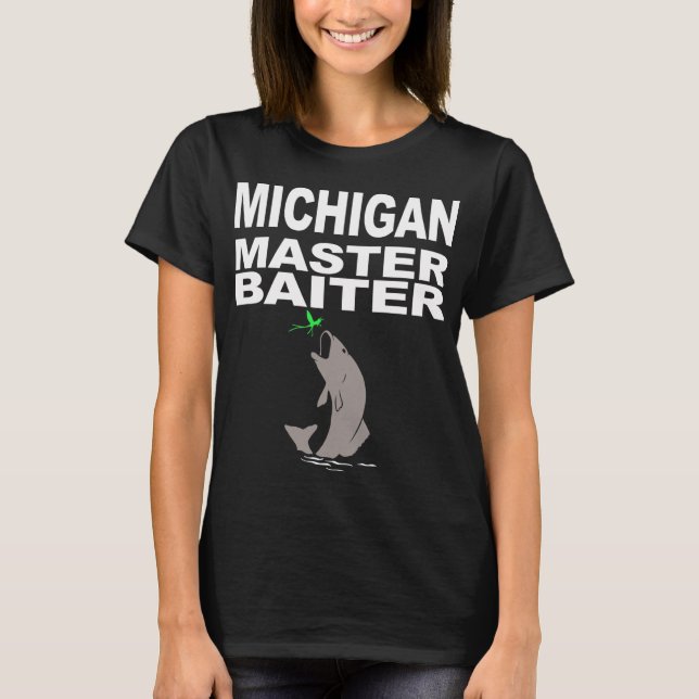 Fishing shirt for Michigan funny Master Baiter pro (Front)