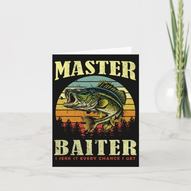 Fishing-shirt Master-baiter Funny B Dad  Card (Front)