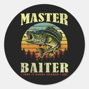 Fishing-shirt Master-baiter Funny B Dad  Classic Round Sticker