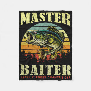 Fishing-shirt Master-baiter Funny B Dad Fleece Blanket