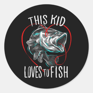 Fishing Shirts Boys This Kid Loves To Fish Classic Round Sticker