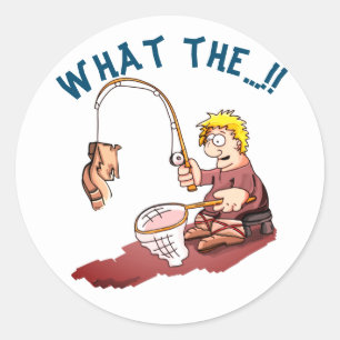 Fishing Shoe Surprise   Classic Round Sticker