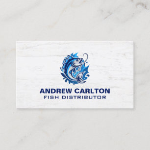 Fishing Shop Logo   Seafood   Restaurant Business Card