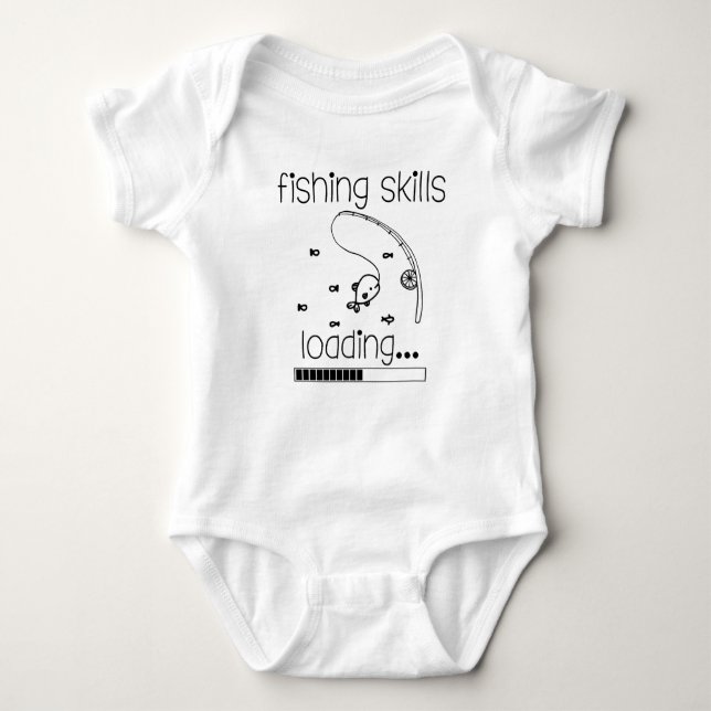 Fishing Skills Loading Baby Bodysuit (Front)