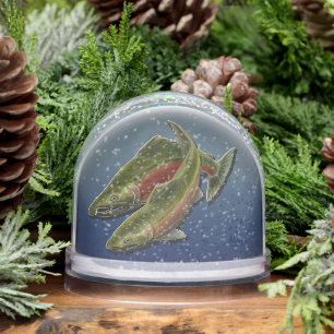 Fishing Snow Globe Custom Coho Salmon Snow Globe