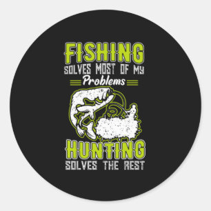 Fishing Solves Most Of My Problems Classic Round Sticker