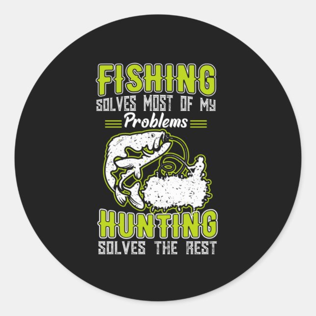 Fishing Solves Most Of My Problems Classic Round Sticker (Front)
