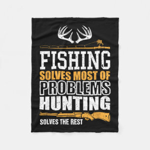 Fishing Solves Most Of My Problems Fishing Solves  Fleece Blanket