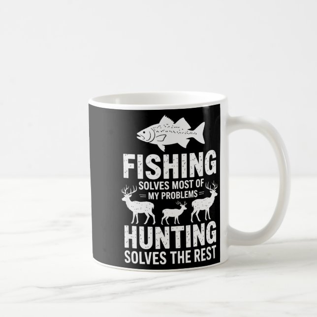 Fishing Solves Most of My Problems Quote Coffee Mug (Right)