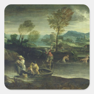 Fishing Square Sticker