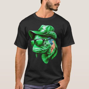 Fishing St Patrick s Day Irish American Flag Lucky T-Shirt