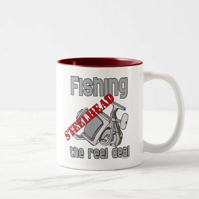 Fishing Steelhead The Reel Deal Two-Tone Coffee Mug (Right)