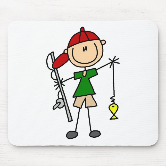 Fishing Stick Figure Mousepad (Front)